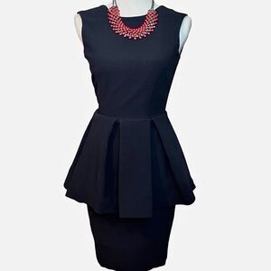 NWOT Revolve AQ/AQ Dee Dee Black Mini Peplum Dress